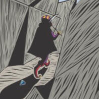 Cover of Progenitor's 60th Volume The Cover of Progenitor's 60th Volume zoomed in on the cloaked figure through jagged cliffs.